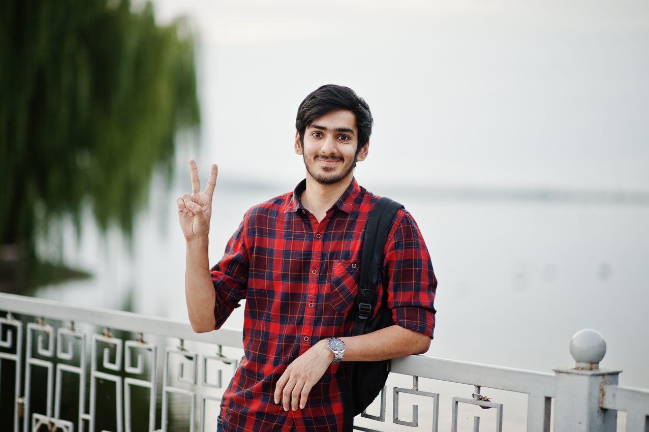 Young indian student man
